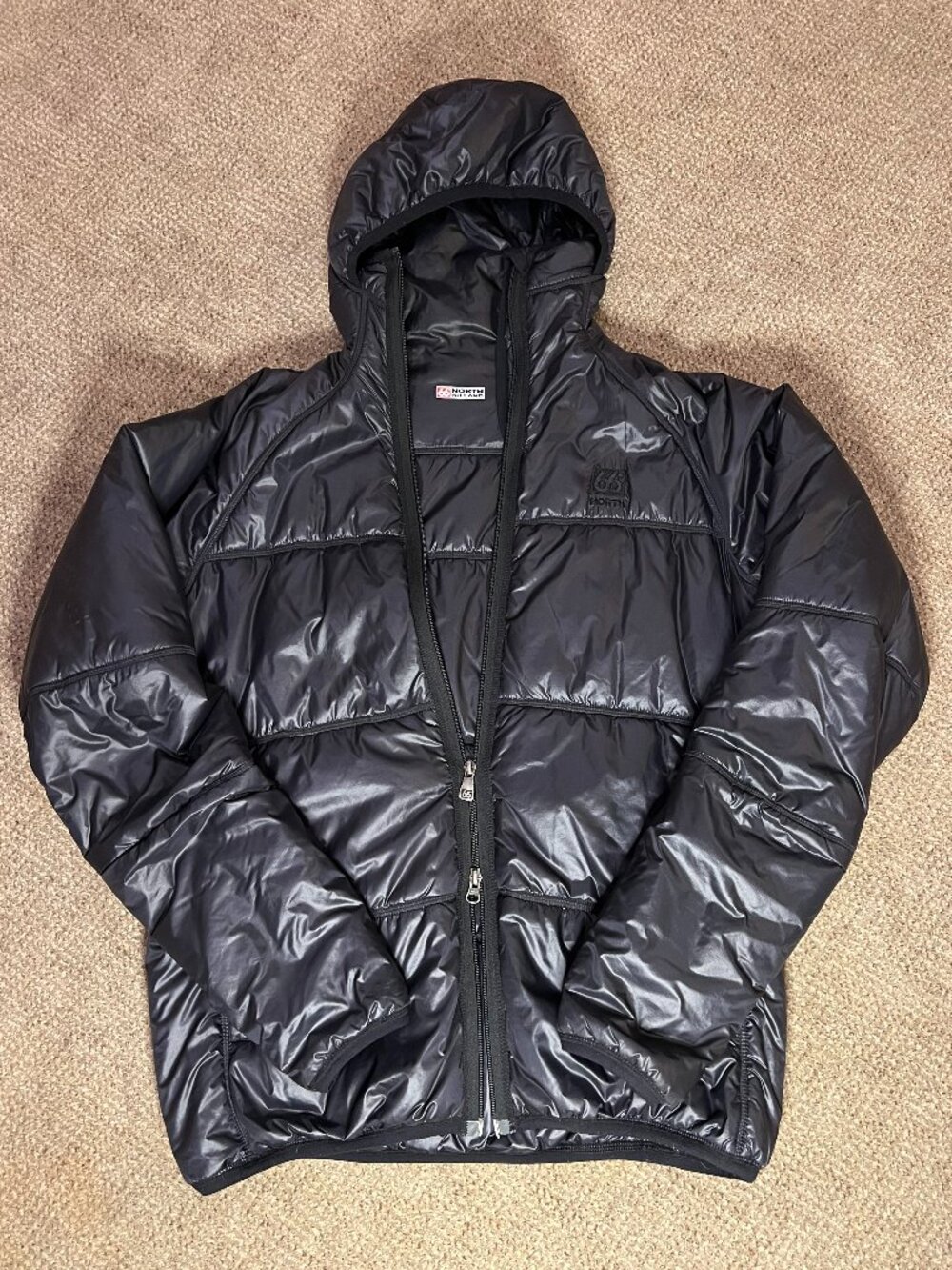 66°North Vatnajökull Iceland Retro PrimaLoft Jacket Black Size XL Euro Slim Fit